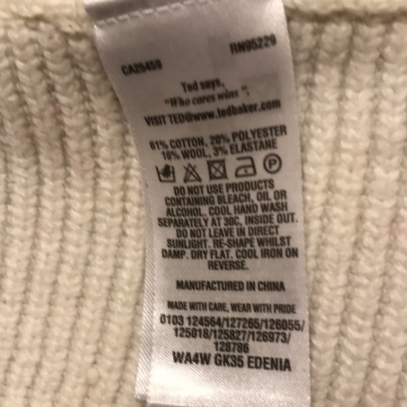 Ted Baker Size 3 Off-White Edenia Peplum Sweater - Picture 4 of 4